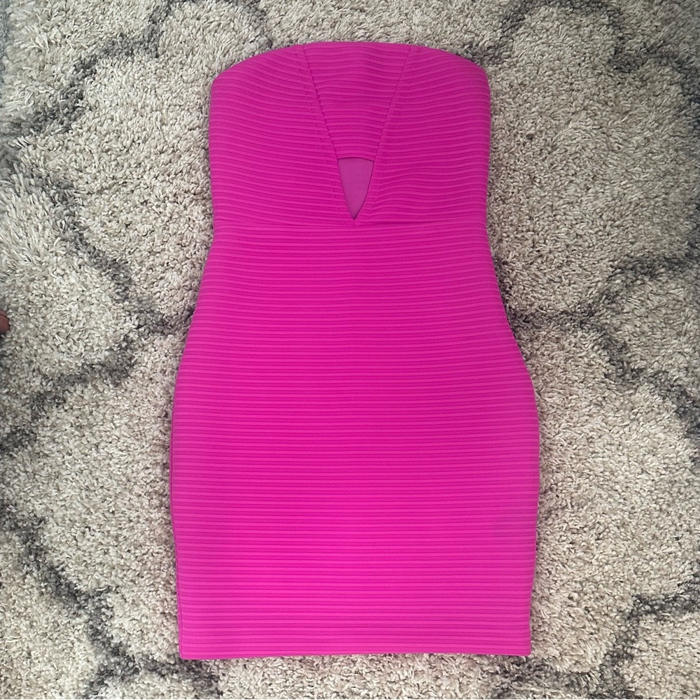 Express Pink Strapless Bodycon Dress Cocktail